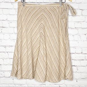 Old Navy Tan Striped Linen A Line Skirt